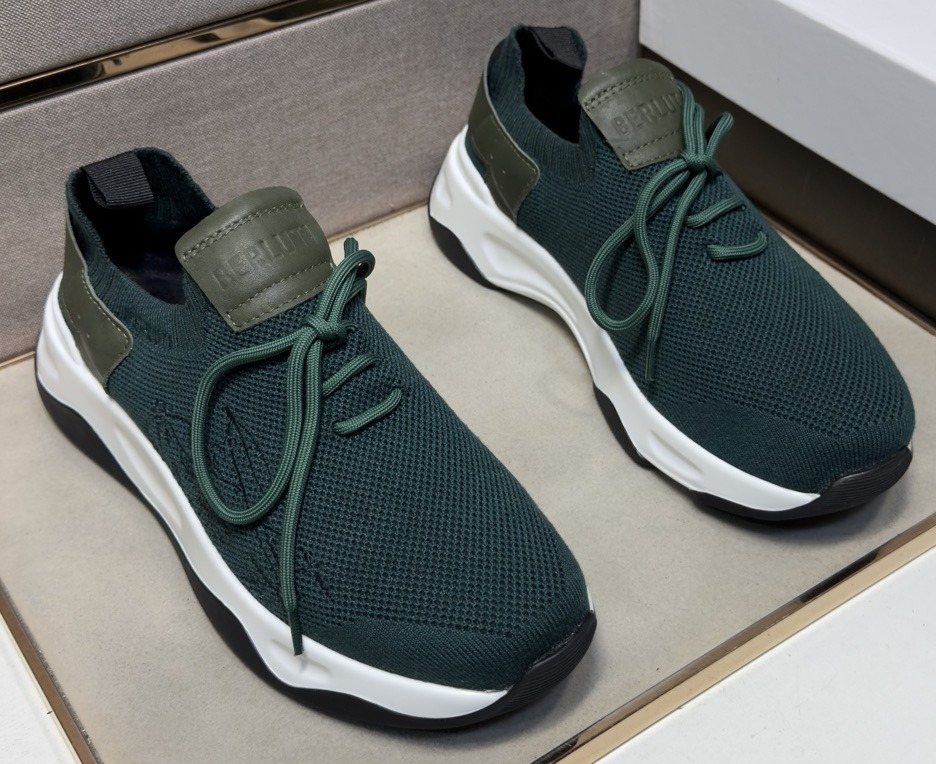 Berluti Dark Green Low-Top Sneakers — hero
