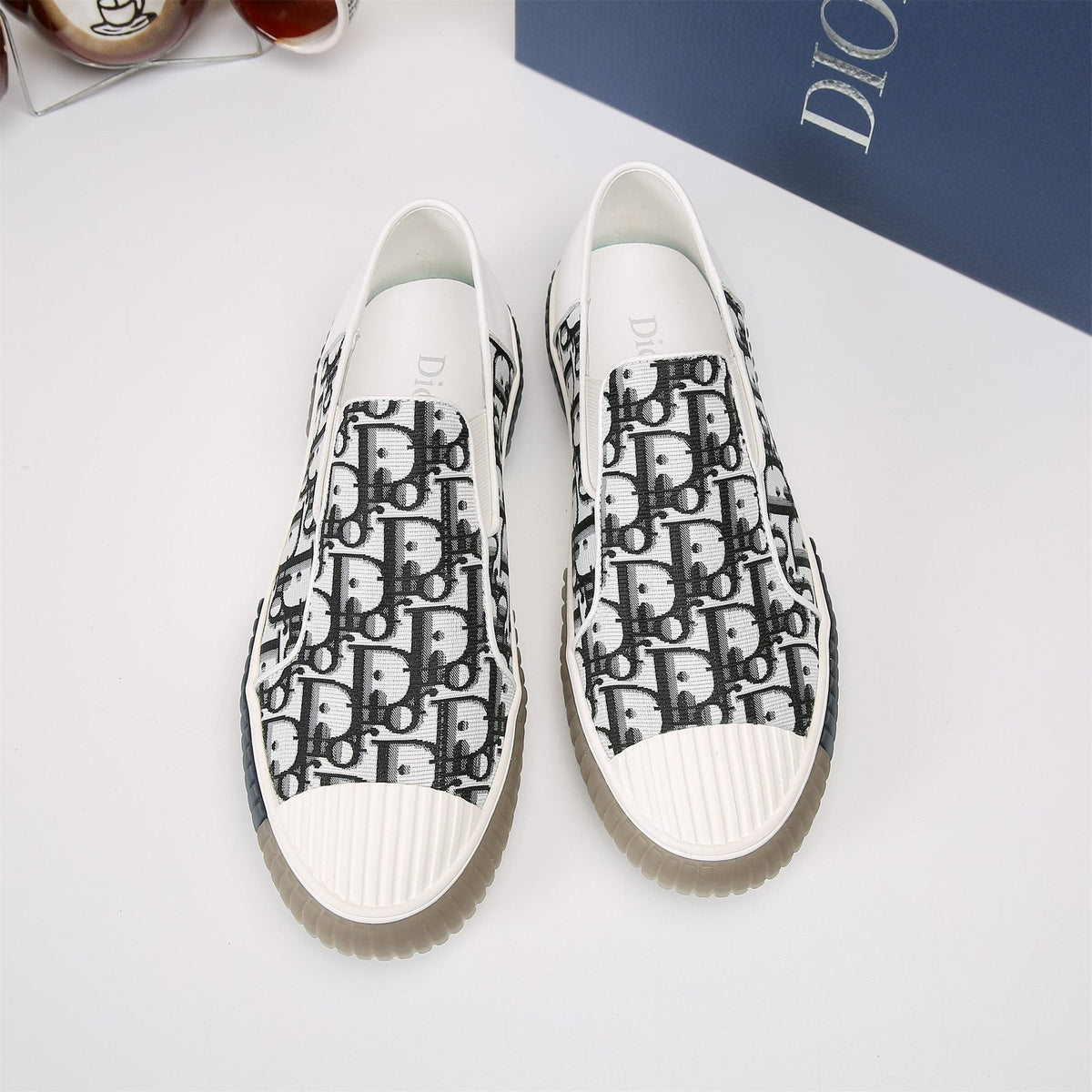 Dior Patterned Slip-On Sneakers — front