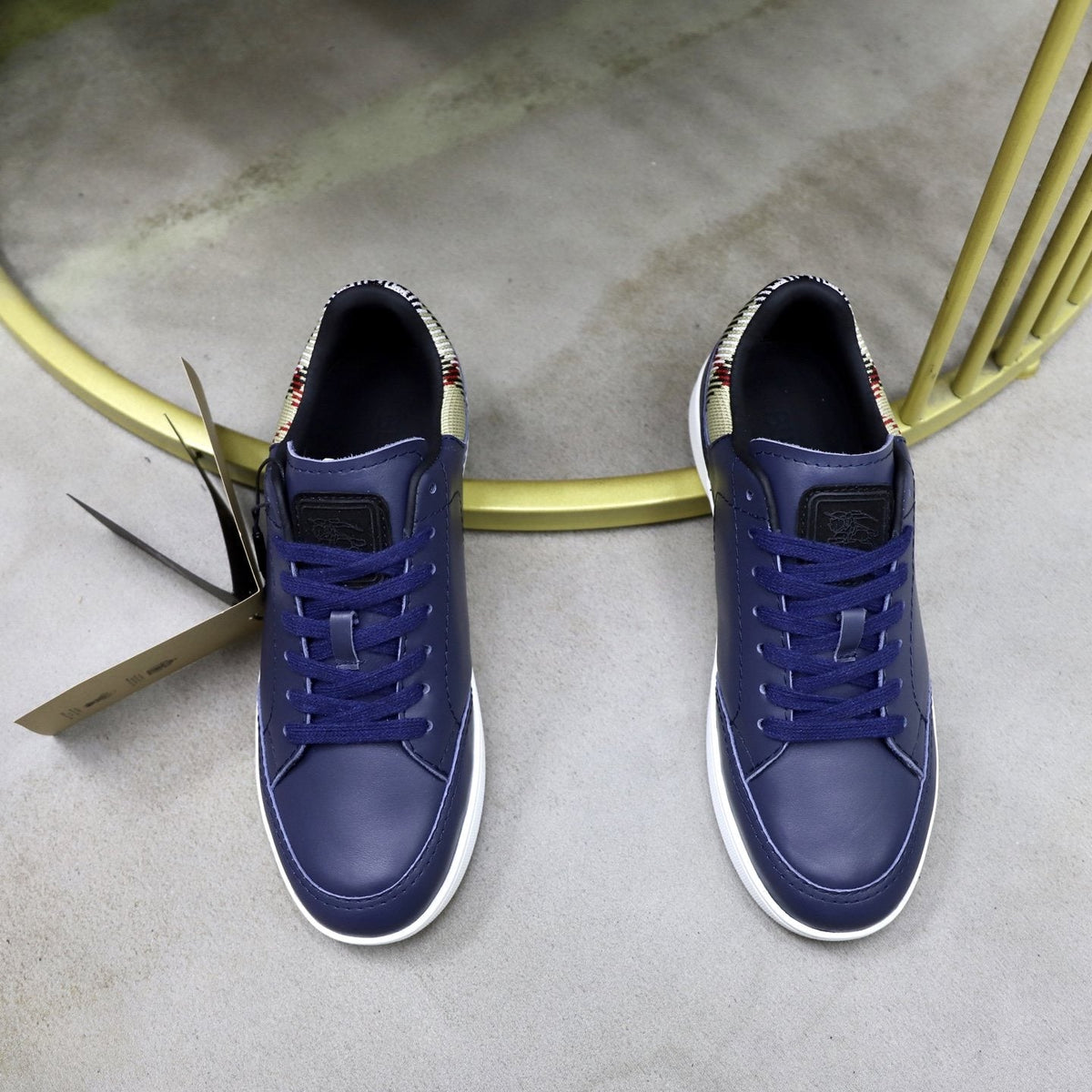 Burberry Check-Heel Low-Top Sneakers — front