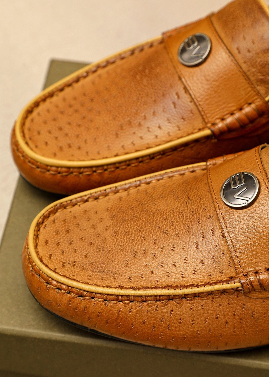 Bottega Veneta Perforated Driving Loafers — detail